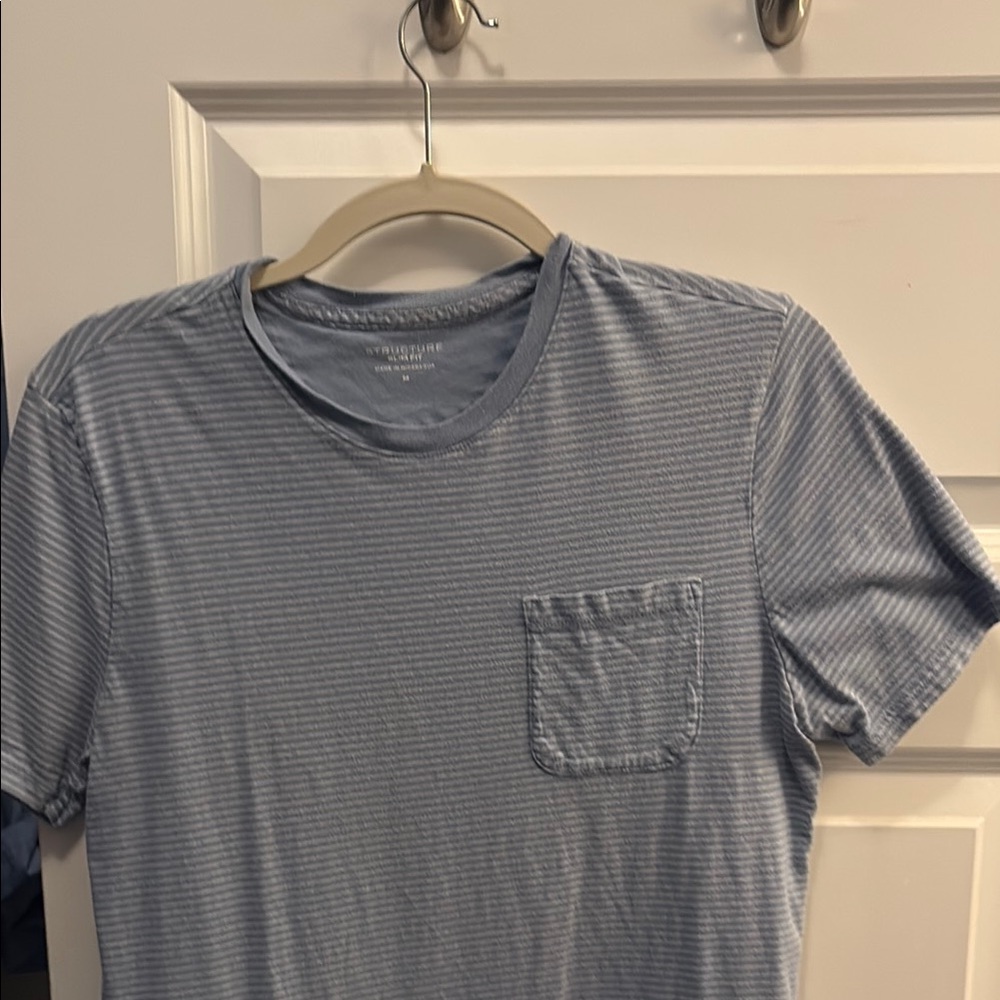 Structure Blue Short Sleeve Tee Casual Comfort - Picture 2 of 4